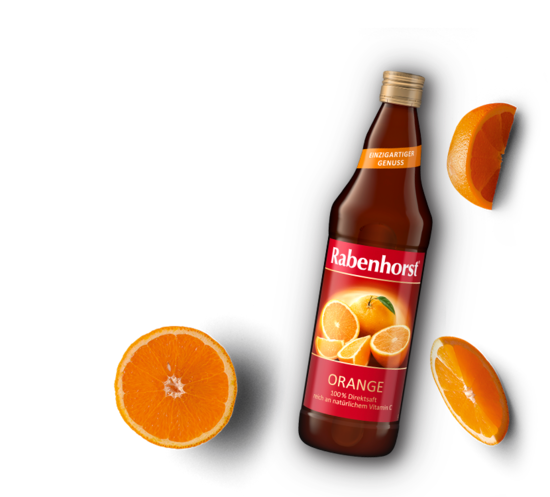 Flasche Orangen-Direktsaft von Rabenhorst