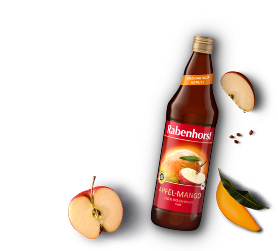 Flasche Apfel-Mango Saft von Rabenhorst