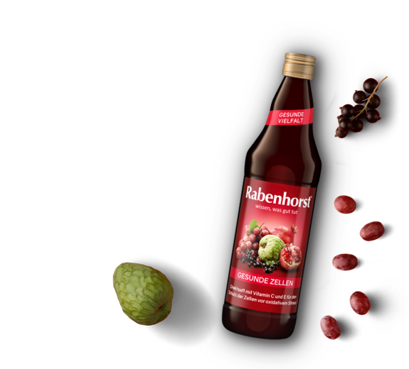 Flasche Cherimoya-Saft für gesunde Zellen von Rabenhorst